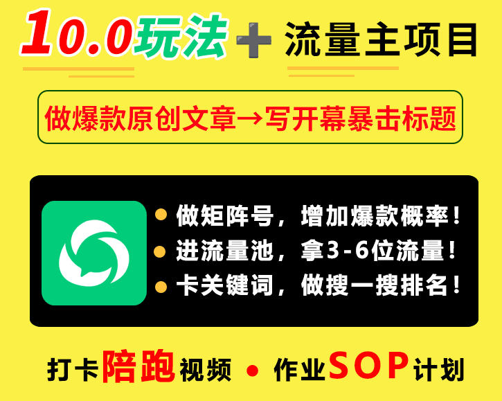 《公众号矩阵流量池推广10.0+流量主变现项目》